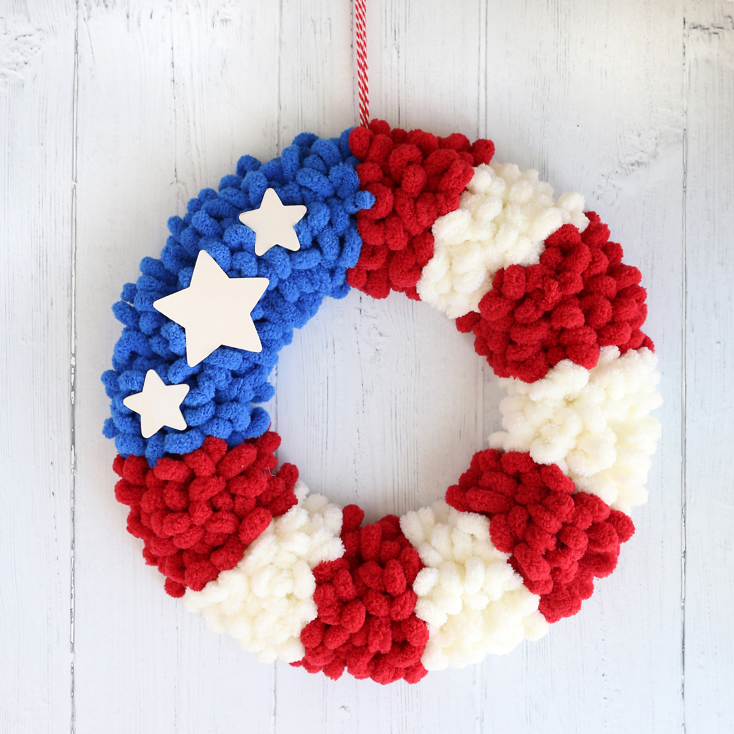 Patriotic Decorative String Balls Craft for Memorial Day or Fourth