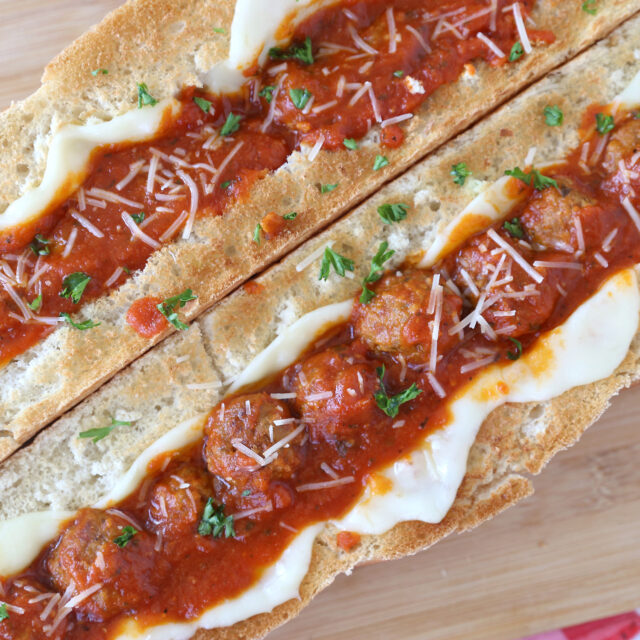 Easy French Bread Meatball Sandwich - It's Always Autumn