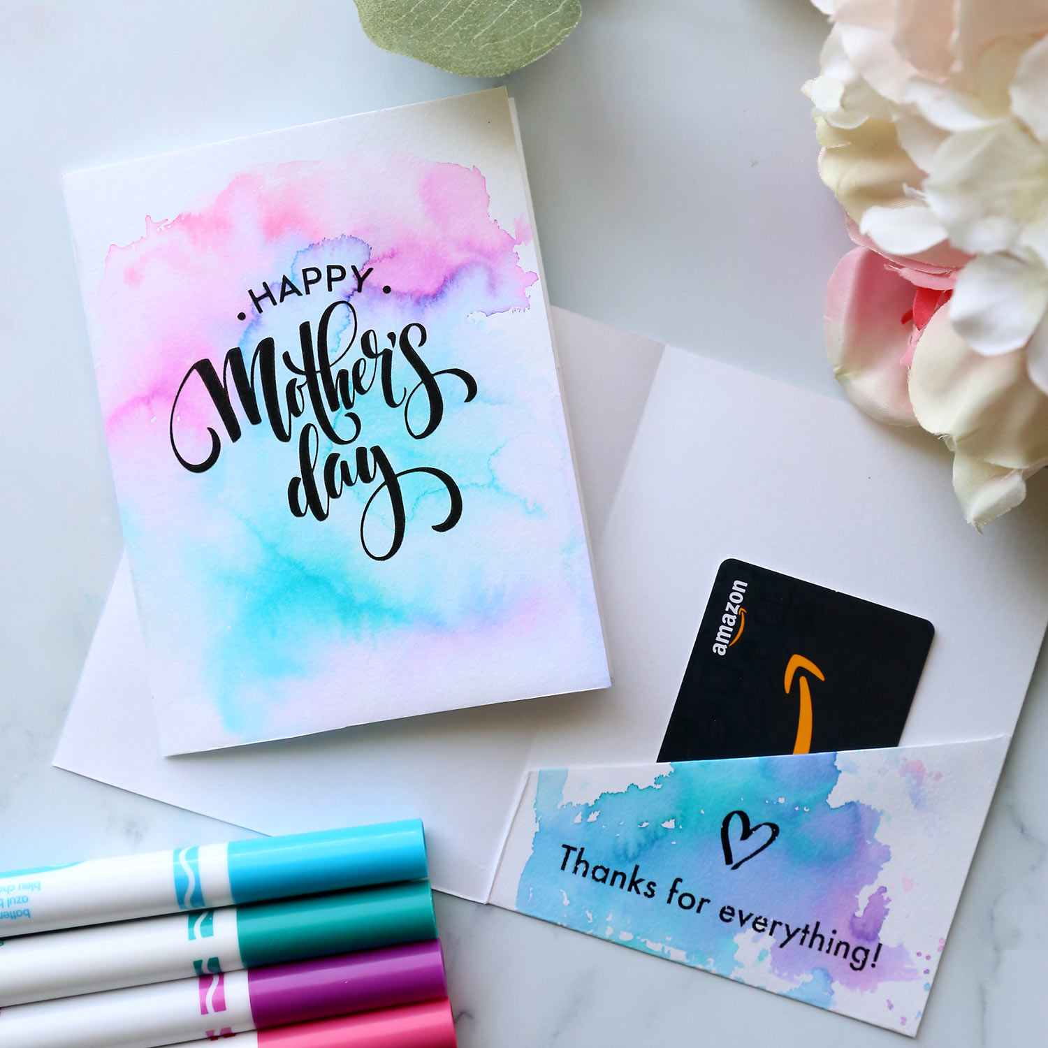 Watercolor Gift Card Holder for Mother's Day - It's Always Autumn