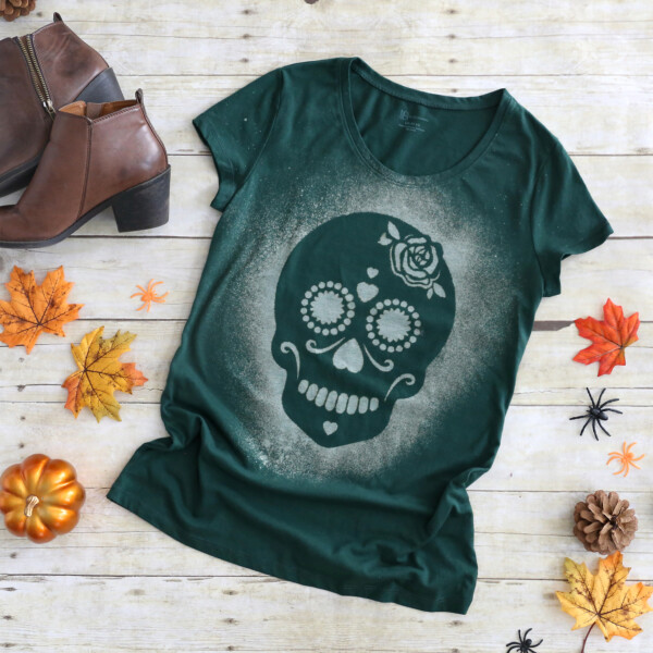 DIY Halloween Bleach Dyed T-Shirts - It's Always Autumn