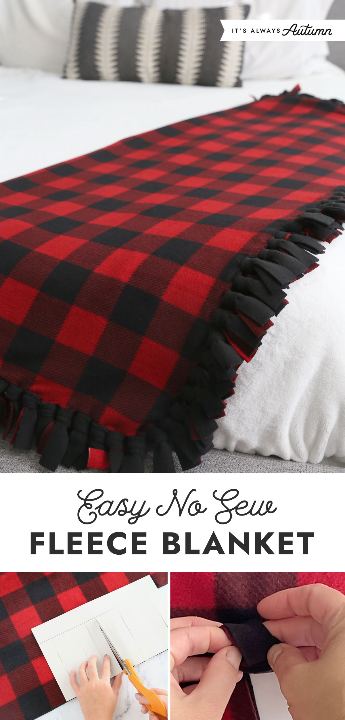 No Sew Fleece Blanket Instructions {The EASY Way!} - The Frugal Girls
