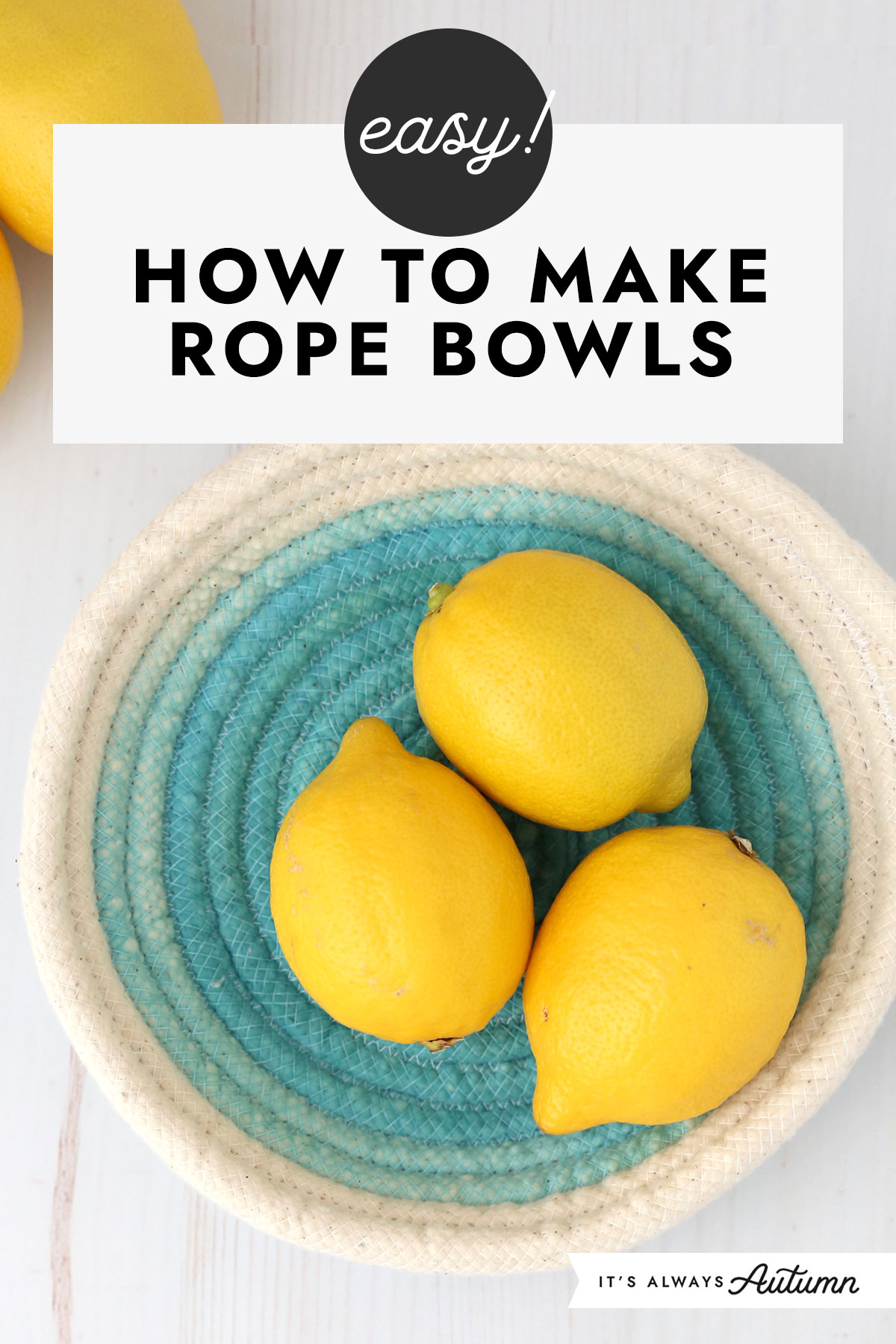Make a Rope Bowl in 30 Minutes - It's Always Autumn