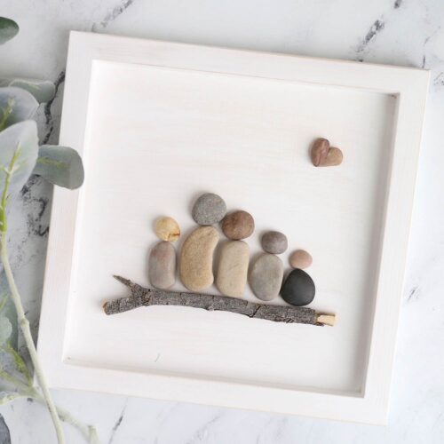 Easy Pebble Art Family Portrait - It's Always Autumn