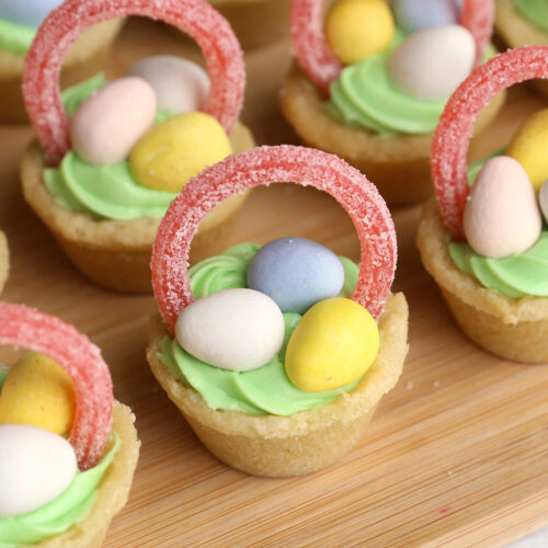 Easy Easter Basket Cookie Cups - Little Sunny Kitchen
