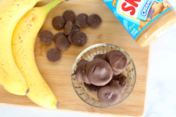Chocolate covered banana bites.