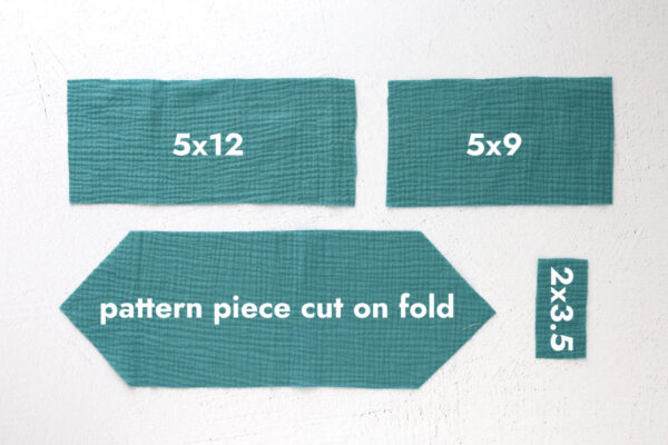 Pattern pieces cut from fabric.